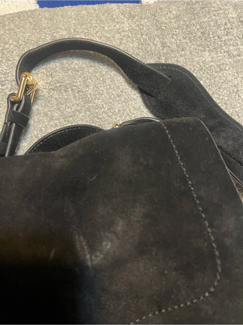 Rebecca Minkoff Black Suede Satchel Bag